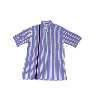 Vtg Y2K Tommy Hilfiger Pastel Purple Polo Shirt Preppy Golf Shirt Sz L